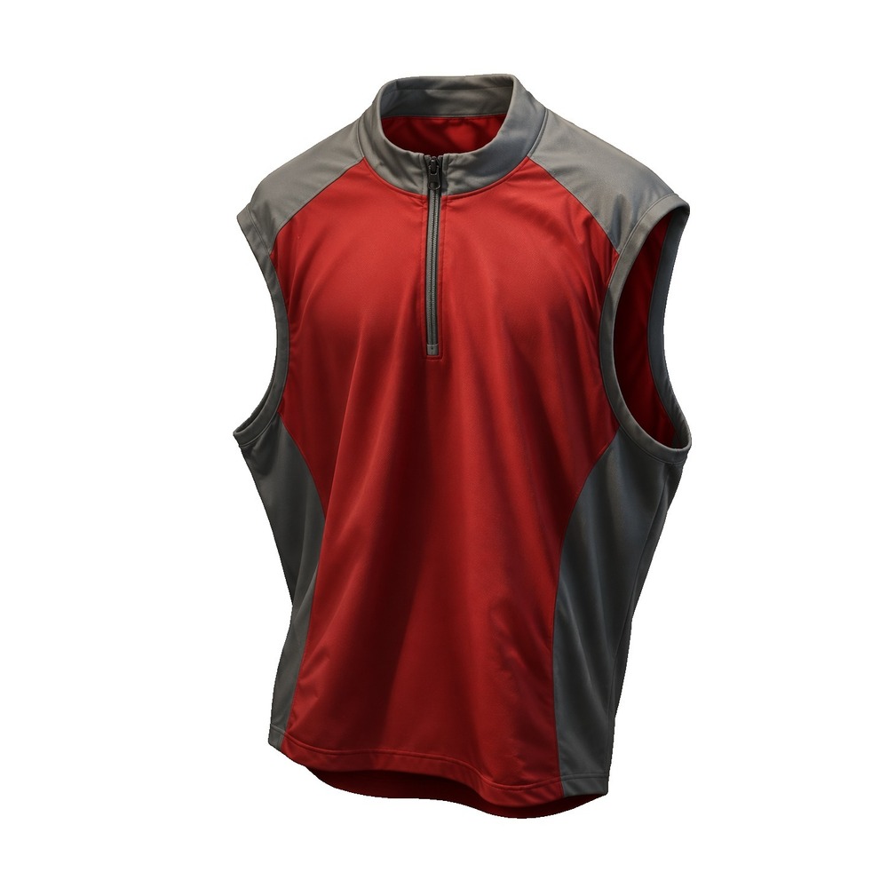 ADIDAS GOLF Sleeveless 1/4 Zip Pullover Vest XL Red Gray Athletic Performance